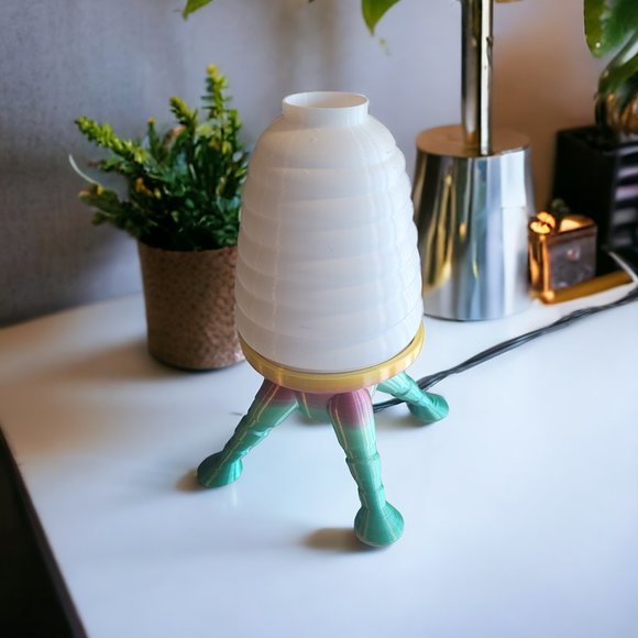 Space Age Mid Century Modern Hive Lamp LED Bulb Retro Style 60s 70s Silver - Picture 6 of 7